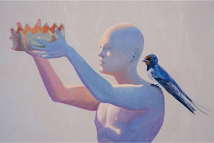 closeup ‘the possibility of an island’ - painting by seppe de roo - acrylic on canvas - 200 x 200 cm - 2021