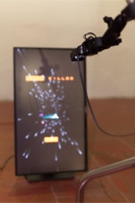 Fabien Zocco’s robotic sculpture shown in the exhibition ‘Welcome to the Age of Chaos, Welcome to Entrotopia!’