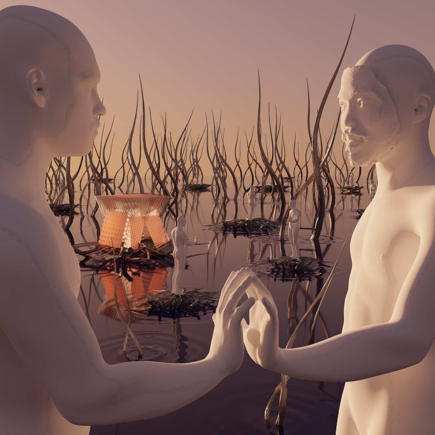 'anafrodisia’ - 3D rendered analog projection by seppe de roo - 200 x 200 cm - 2024