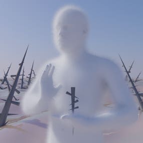 ‘ephemeral’ - 3D rendered analog projection by seppe de roo - 200 x 200 cm - 2024