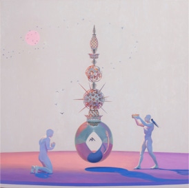 ‘the possibility of an island’ - painting by seppe de roo - acrylic on canvas - 200 x 200 cm - 2021