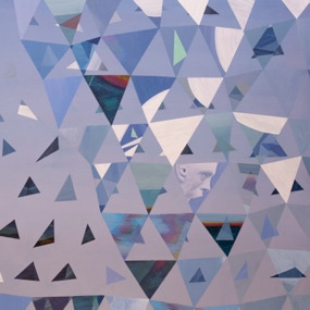 closeup ‘leviathan’ - painting by seppe de roo - acrylic on canvas - 200 x 200 cm - 2021