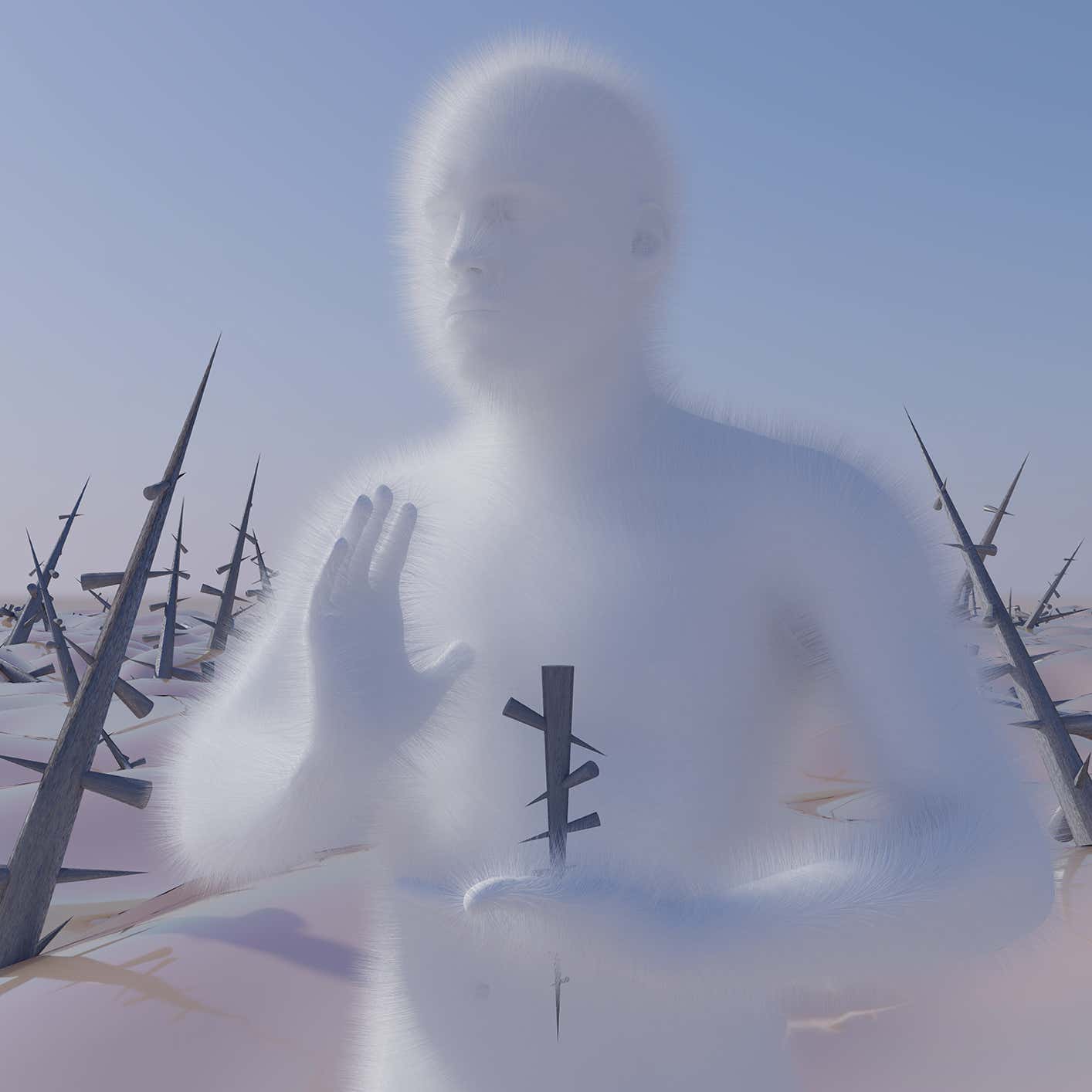 ‘ephemeral’ - 3d rendered analog projection by seppe de roo - 200 x 200 cm - 2024