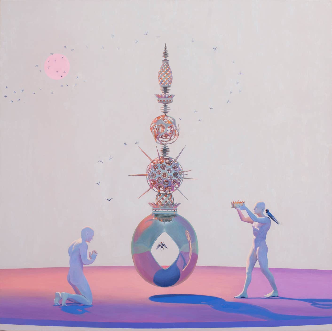 ‘the possibility of an island’ - painting by seppe de roo - acrylic on canvas - 200 x 200 cm - 2021