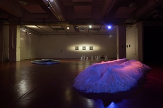 Maria E. André - textile installation, shown in the exhibition ‘Welcome to the Age of Chaos, Welcome to Entrotopia!’