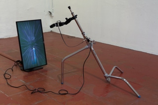 Fabien Zocco’s robotic sculpture shown in the exhibition ‘Welcome to the Age of Chaos, Welcome to Entrotopia!’